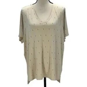 Beige Short Sleeve Women's Top
